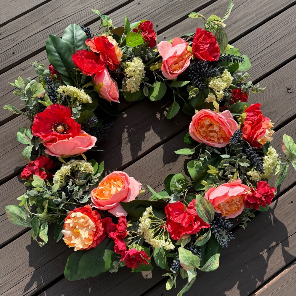 Frontgate Floral Wreath - NWT - Picture 2 of 13